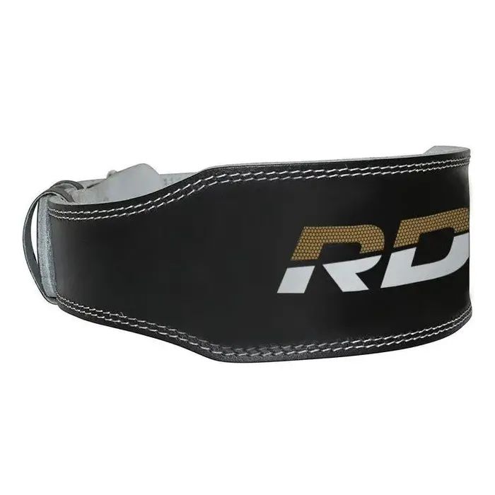 Атлетичний пояс RDX 4 шкіряний Black Gold XL (WBS-4RB-XL) зображення 4