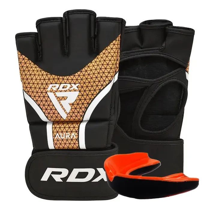 Перчатки для MMA RDX Aura Plus T-17 Black Golden M (GGR-T17BGL-M+) изображение 5