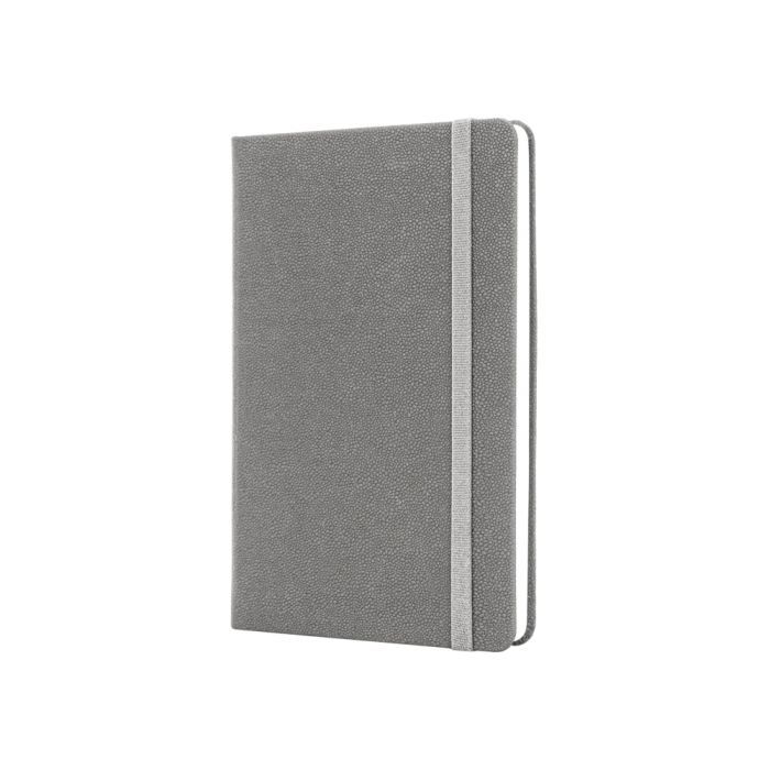 Книга записна Optima А5 NAMIB, тверда обкладинка, гумка, білий блок клітинка, сірий (O27101-10)