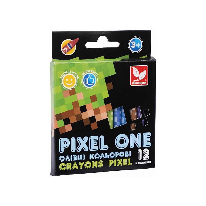 Олівці кольорові Школярик Crayons Pixel One 12 кольорів (316121007-UA)