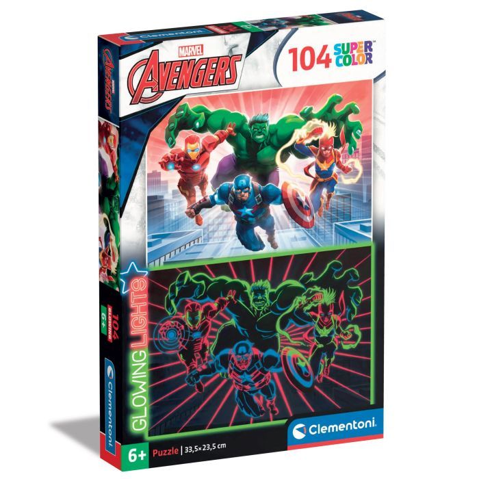 Пазл Clementoni светящийся в темноте Avengers серия Glowing, 104 элемента (27554)