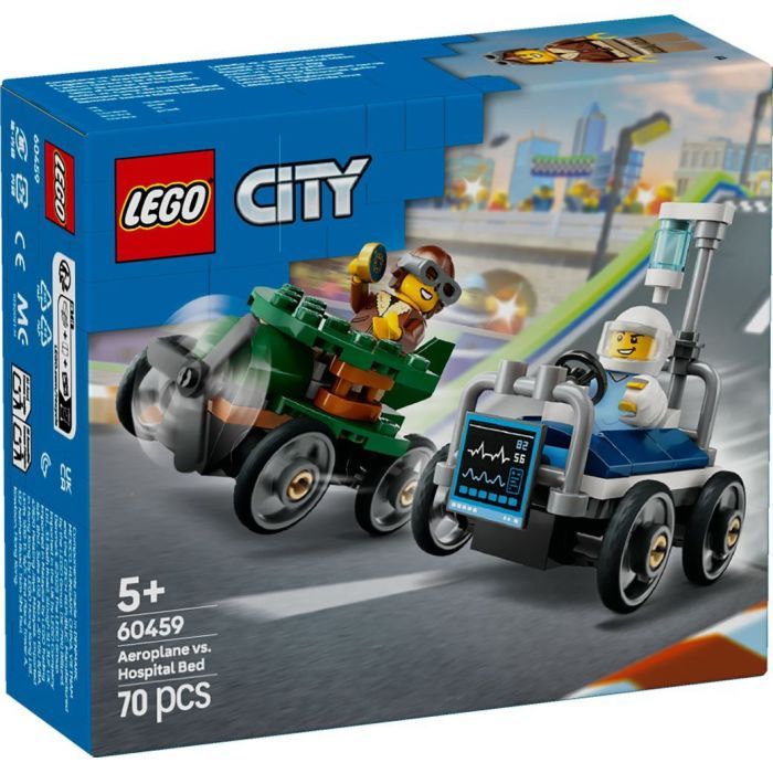 Конструктор LEGO City Самолет против больничной койки - Набор для гонок (60459)