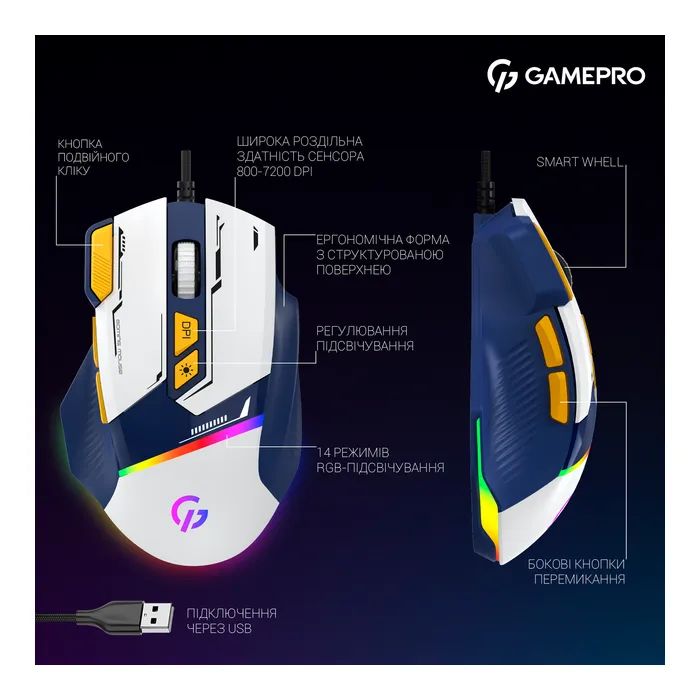 Мишка GamePro GM300R USB Red/Black (GM300R) зображення 12