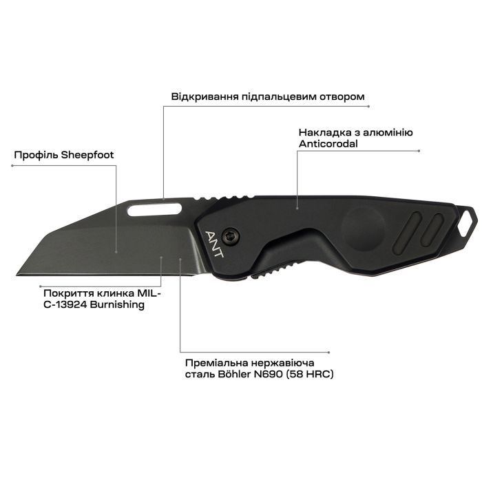 Ніж Extrema Ratio ANT BB Black (04.1000.0467/BLK/BLK) зображення 6