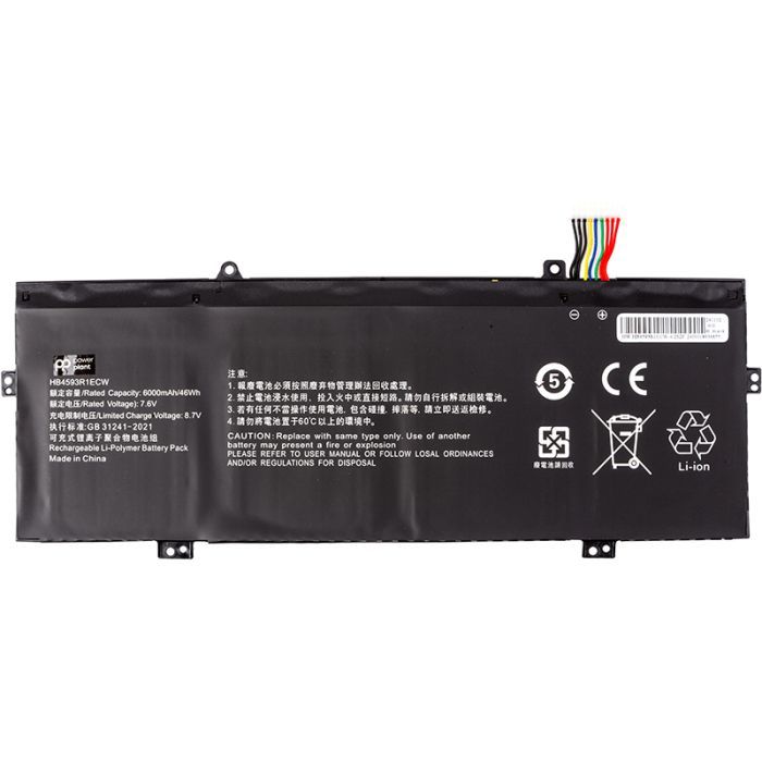 Аккумулятор для ноутбука HUAWEI Matebook 14" KPL-W00 (HB4593R1ECW) 7.6V 6000mAh PowerPlant (NB400157)