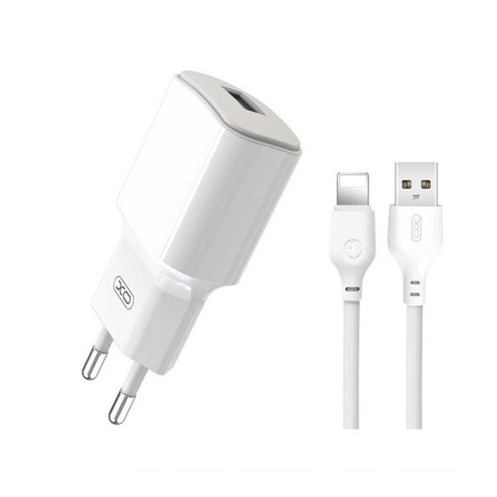 Зарядний пристрій XO L73 2.4A/1USB + cable lightning White (XO-L73i-WH)