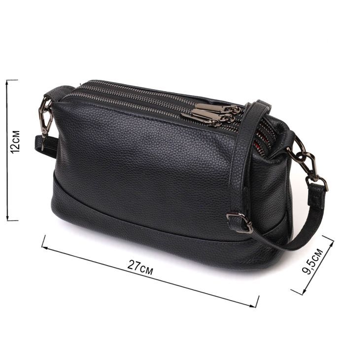 Сумка Vintage Из натуральной кожи Черная (22094) изображение 3