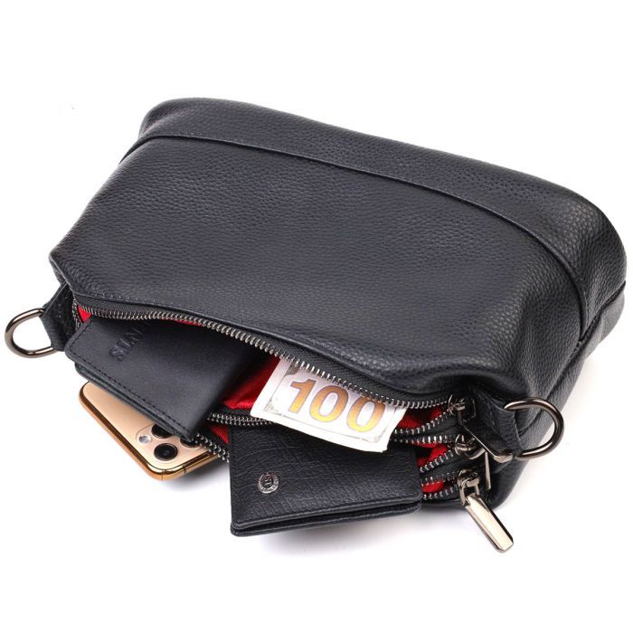 Сумка Vintage Из натуральной кожи Черная (22094) изображение 8