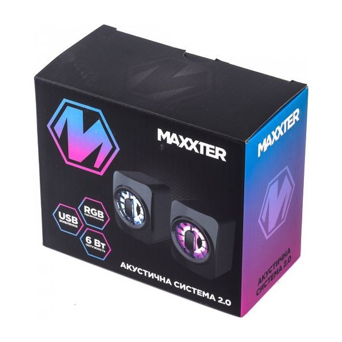 Акустическая система Maxxter CSP-U005RGB USB Black (CSP-U005RGB) изображение 5