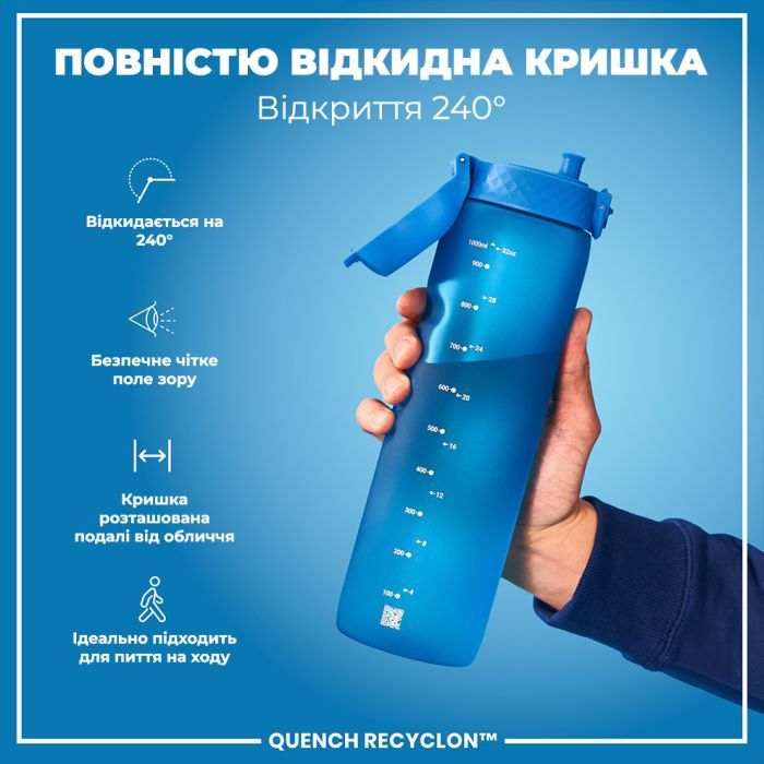 Пляшка для води ION8 OneTouch 1000 мл BPA Free, Rose Quartz (I8RF1000ROS) зображення 3