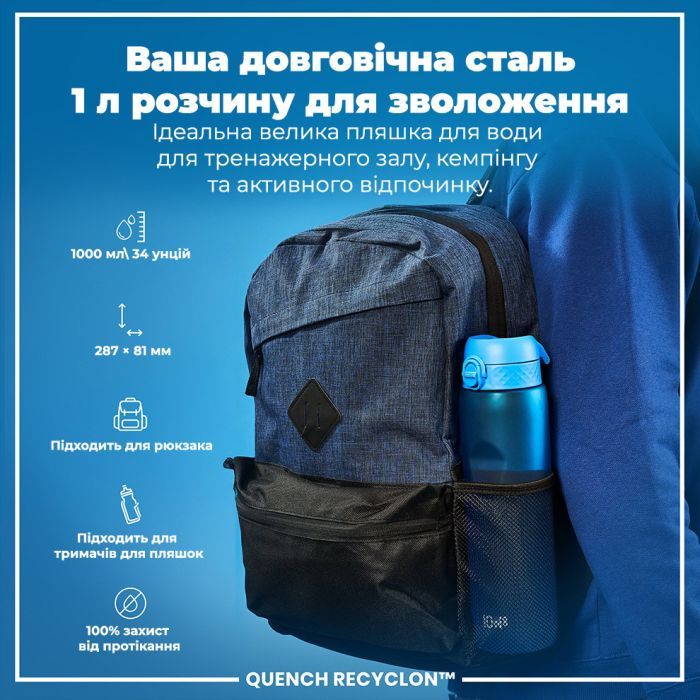 Пляшка для води ION8 OneTouch 1000 мл BPA Free, Rose Quartz (I8RF1000ROS) зображення 5