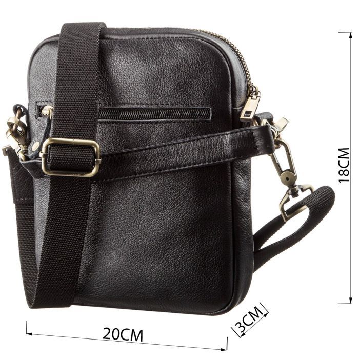 Сумка Shvigel Мужская кожаная Черная (19110) изображение 3