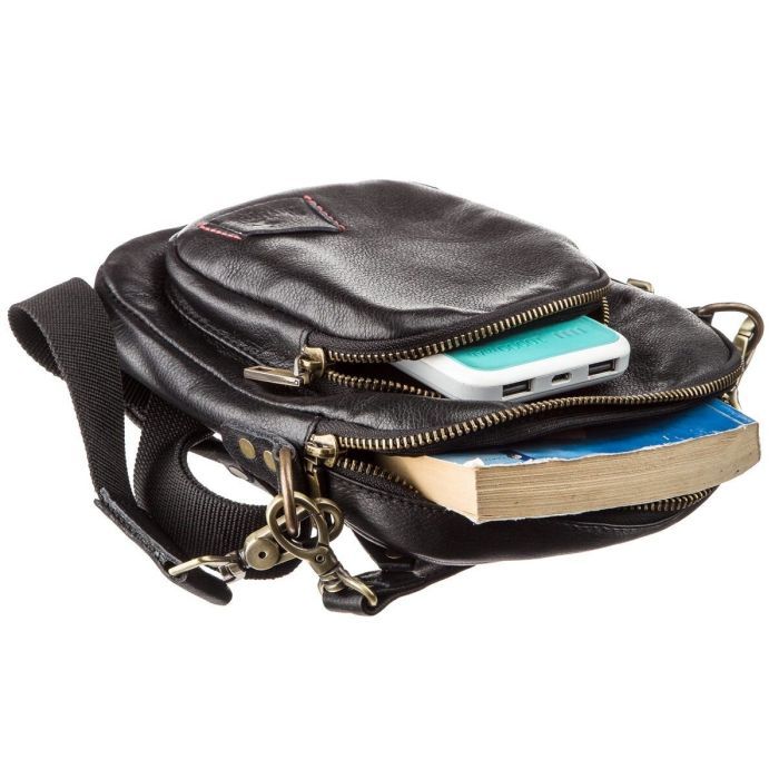 Сумка Shvigel Мужская кожаная Черная (19110) изображение 5