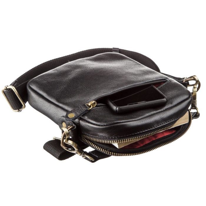 Сумка Shvigel Мужская кожаная Черная (19110) изображение 7