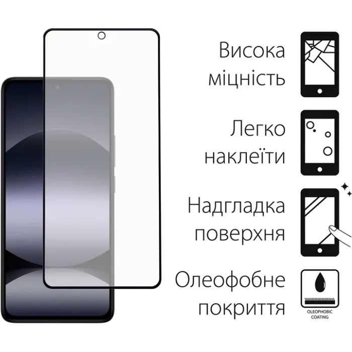 Стекло защитное Fine Line Xiaomi Redmi Note 14S Black (FL-TGFG-392) изображение 2