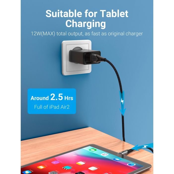 Зарядний пристрій Vention 1xUSB 12W Black (FAAB0-EU) зображення 10