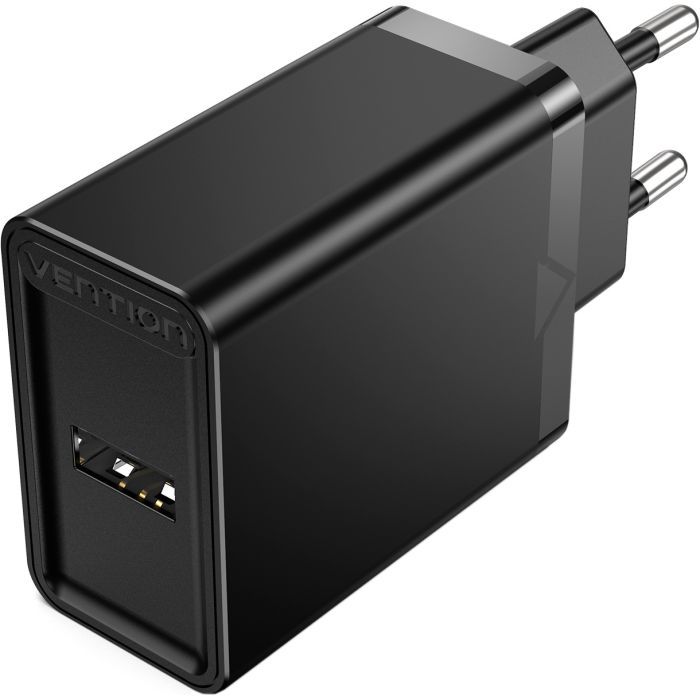 Зарядний пристрій Vention 1xUSB 12W Black (FAAB0-EU)