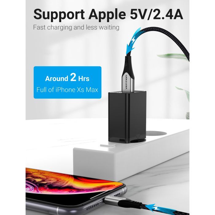 Зарядний пристрій Vention 1xUSB 12W Black (FAAB0-EU) зображення 8
