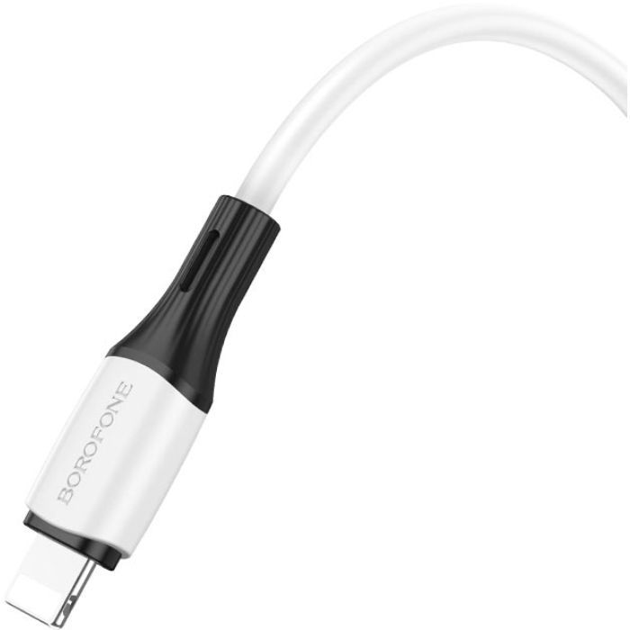 Дата кабель USB 2.0 AM to Lightning 1.0m 2.4A silicone BX79 black BOROFONE (6974443384741) изображение 2