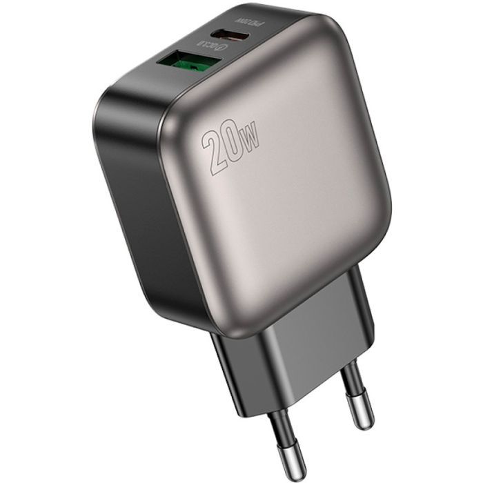 Зарядное устройство BOROFONE BAS54A Absolute 1xUSB-C PD20W + 1xUSB QC3.0 Black (6941991116209) изображение 4