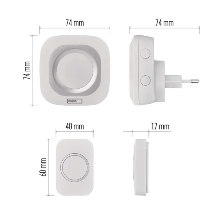 Дверний дзвінок EMOS бездротовий EMOS P5733W (P5733W) зображення 6
