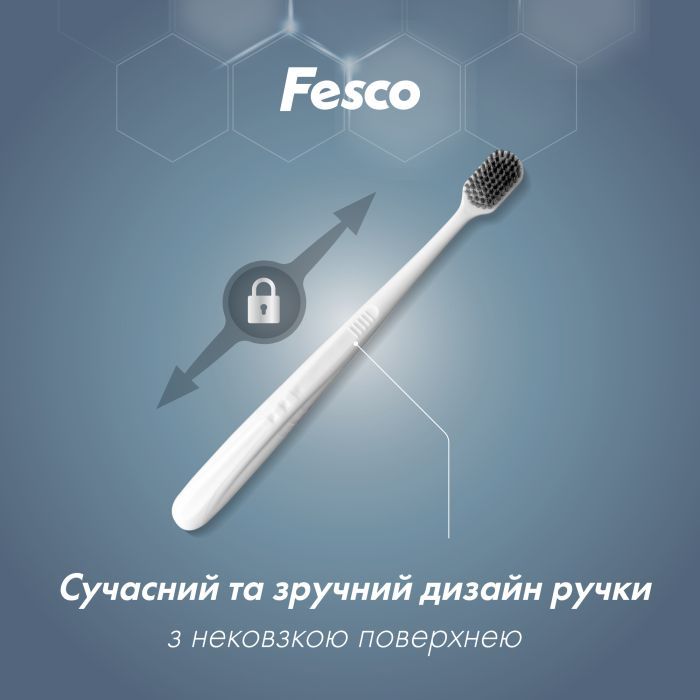 Зубна щітка Fesco Black & White Series Soft Біла з чорною щетиною (4823098414131) зображення 3