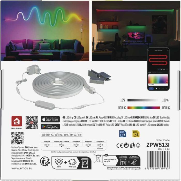 Світлодіодна стрічка EMOS ZPW513I NEON white 5 m 33 Вт RGBIC WiFi (ZPW513I) зображення 5