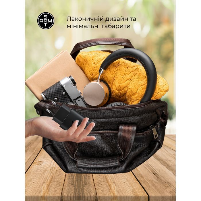 Зарядное устройство Armorstandart AR-TA800 25W USB-C + cable USB-C to USB-C black (ARM77720) изображение 3