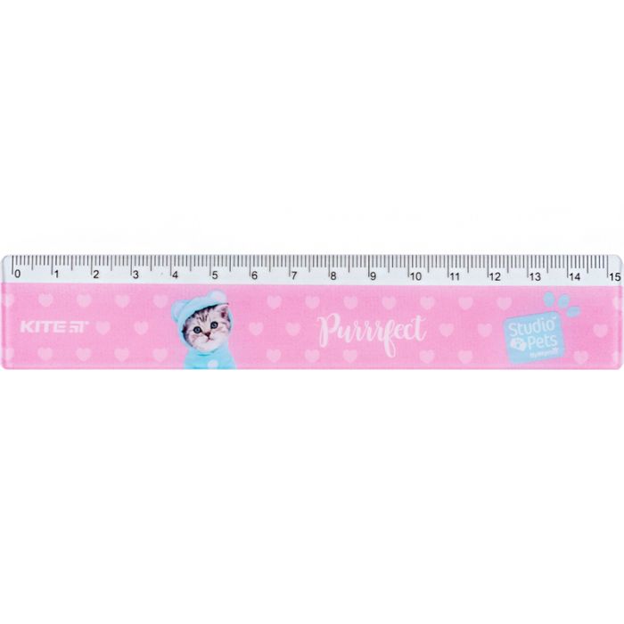 Линейка Kite Studio Pets, 15 см (SP24-090)