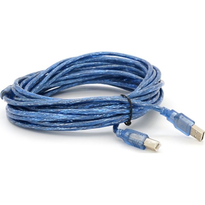 Кабель для принтера USB 2.0 AM/BM 10.0m ferrite blue Voltronic (YT-AM/BM-10TBL) изображение 2