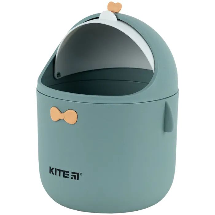 Корзина для бумаг Kite Настольный контейнер для мусора, серо-зеленый (K24-010-1) изображение 3