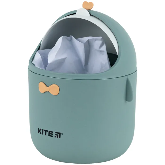Кошик для паперів Kite Настільний контейнер для сміття, сіро-зелений (K24-010-1) зображення 4