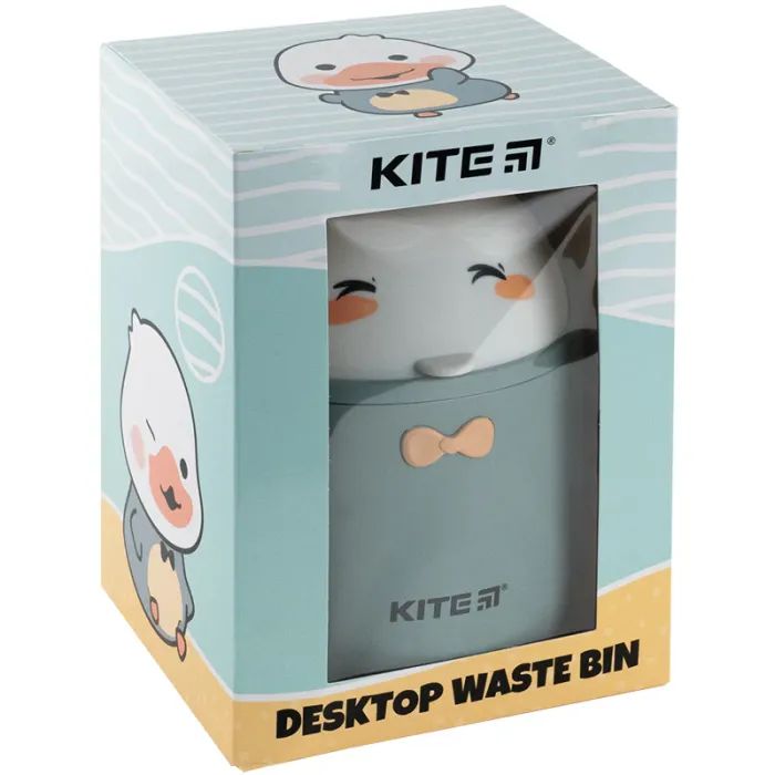 Корзина для бумаг Kite Настольный контейнер для мусора, серо-зеленый (K24-010-1) изображение 5