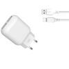 Зарядное устройство XO 2xUSB 2.4A + cable USB to USB-C white (L78-TC-WH)