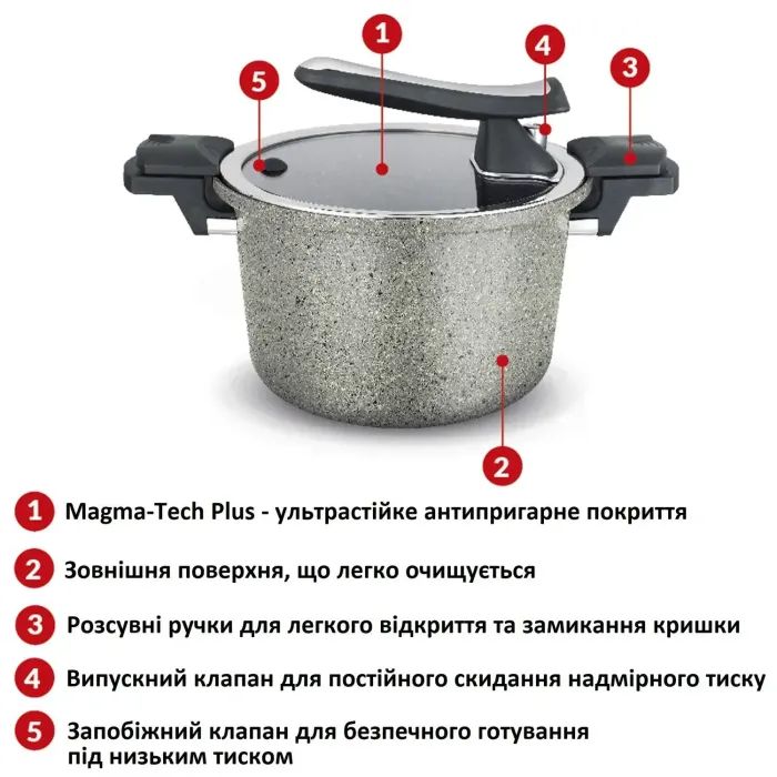 Каструля Flonal Monolite Скороварка 6 л (FLOPECV24) (DAS301926) зображення 6