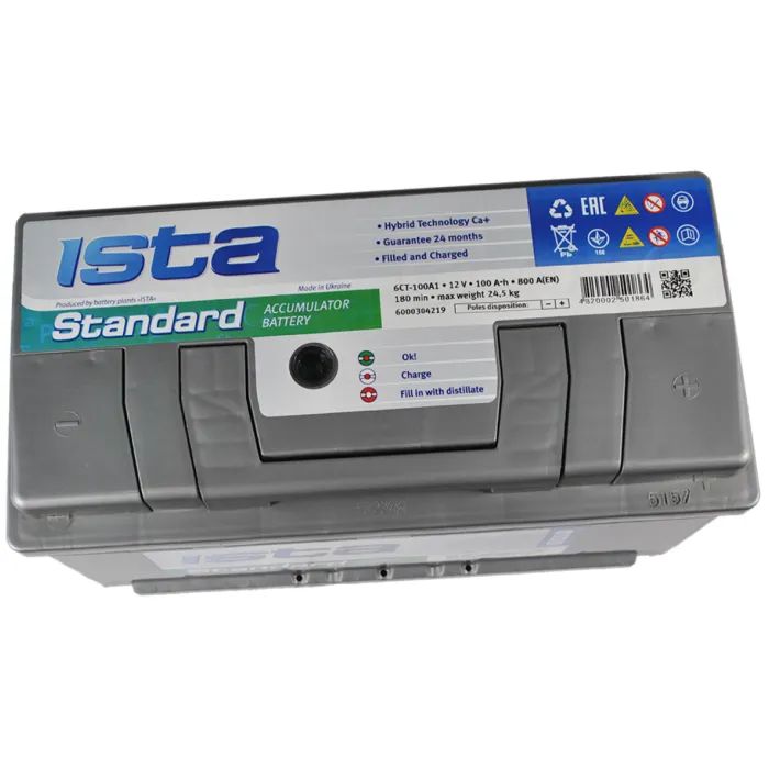 Акумулятор автомобільний Ista Standard 100Ah Ев (-/+) (800EN) зображення 2