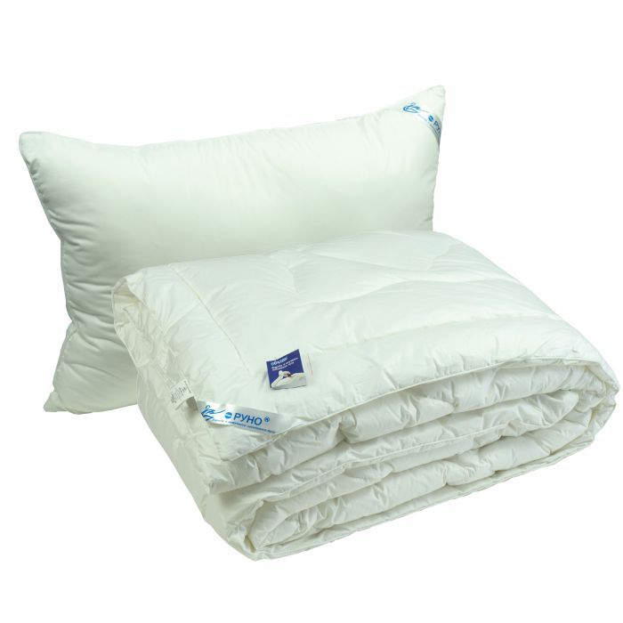 Ковдра Руно набір ковдра зі штучного лебединого пуху 140х205 + 1 подушка 50х70 (924.139ЛПУ)