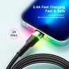 Дата кабель USB 2.0 AM to Lightning 2.0m 2.4A LED black Essager (EXCL-XCDA01) зображення 5