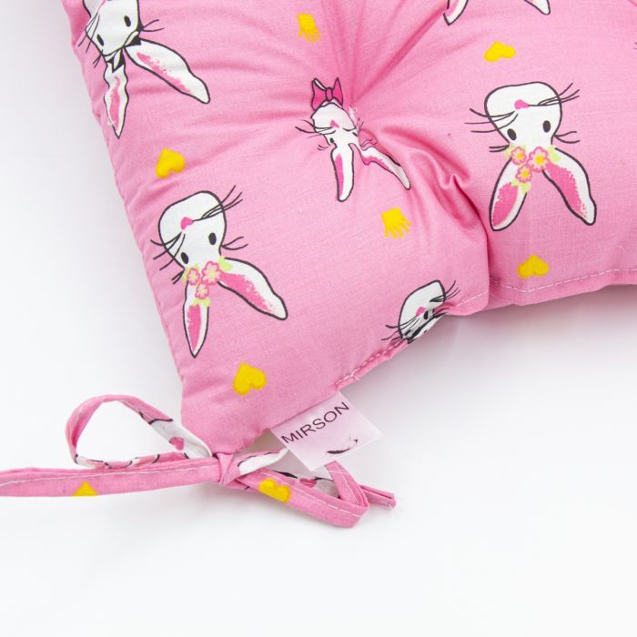 Подушка на стілець MirSon Бязь Принт 17-0528 Bunnies pink 50х50 см (2200006276852) зображення 2