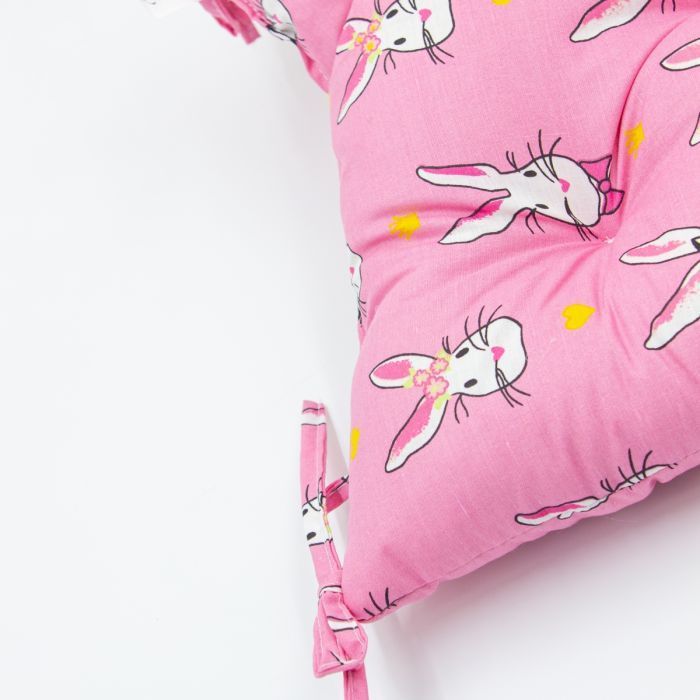 Подушка на стілець MirSon Бязь Принт 17-0528 Bunnies pink 50х50 см (2200006276852) зображення 3