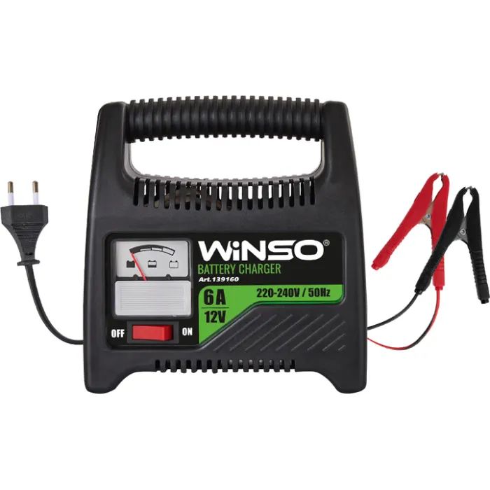 Зарядное устройство для автомобильного аккумулятора WINSO 12В.Макс. струм підзарядки 6А.Макс.Емн 80Ah (139160) > цены в Киеве и Украине Зарядное устройство для автомобильного аккумулятора WINSO 12В.Макс. струм підзарядки 6А.Макс.Емн 80Ah (139160)