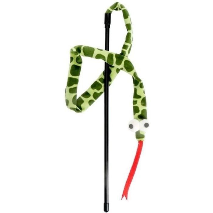 Іграшка для котів Hippie Pet Вудка-змійка зелена 37 см (HIPCW2401006)