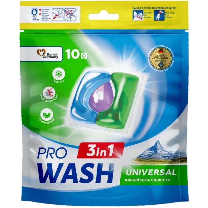 Капсули для прання Pro Wash Universal Альпійська свіжість 130 шт. (4823128002239)