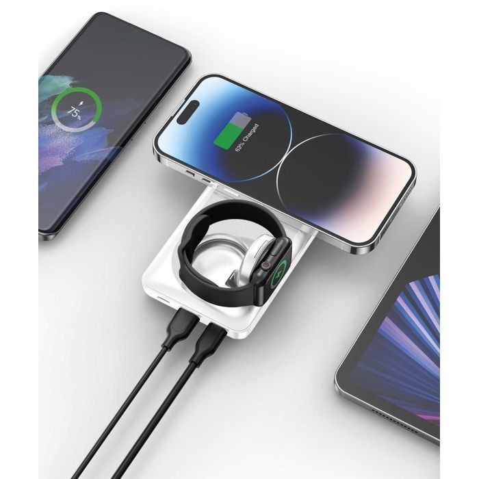 Батарея универсальная YENKEE 10000mAh, PD, 22,5W, 3in1, Qi Wireless, white (YPB 510 / 37000006) изображение 6