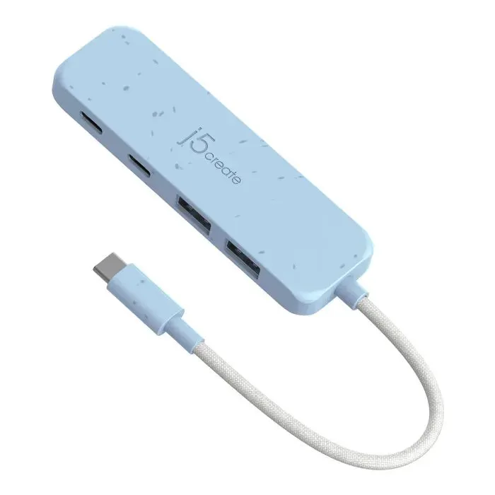 Концентратор J5create USB-C to 2xUSB-A + 2xUSB-C 3.2 10Gbps cyan (JCH342EC-N)