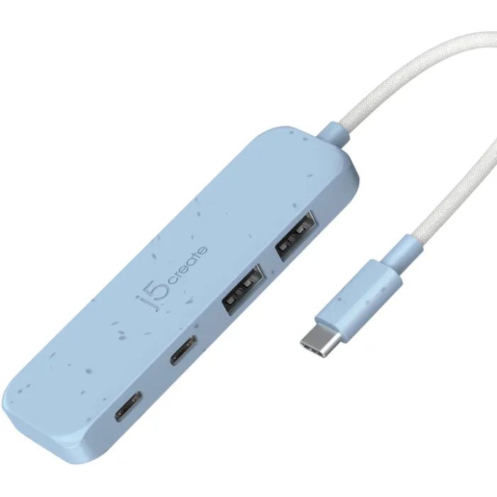 Концентратор J5create USB-C to 2xUSB-A + 2xUSB-C 3.2 10Gbps cyan (JCH342EC-N) изображение 2