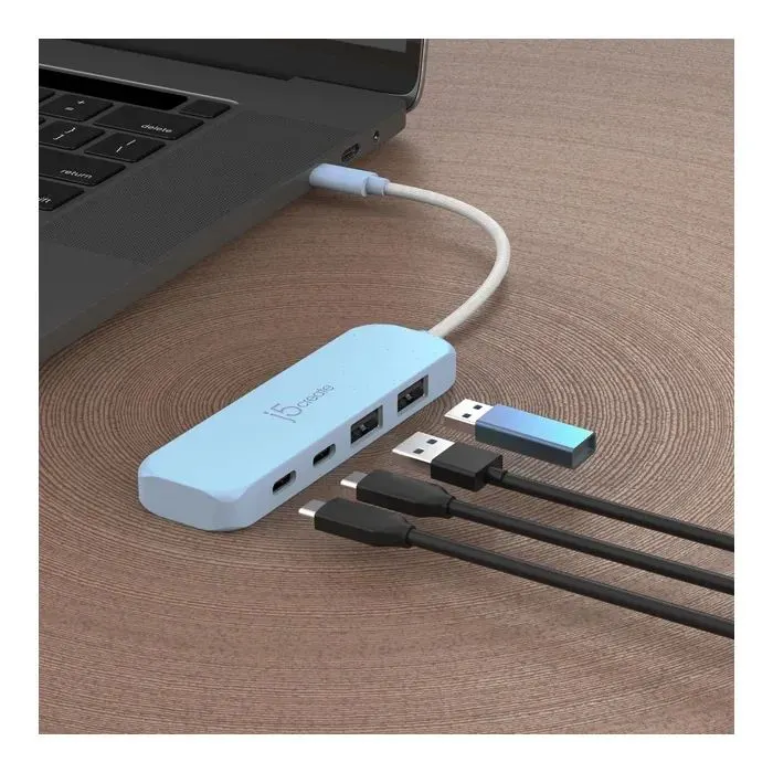 Концентратор J5create USB-C to 2xUSB-A + 2xUSB-C 3.2 10Gbps cyan (JCH342EC-N) зображення 5