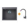 Мойка кухонная Adamant Univer сірий + змішувач (4824296912104)