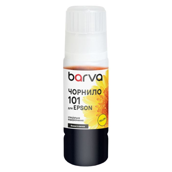 Чернила Barva Epson 101 140 мл, Yellow, OneKey, water-soluble (E101-606e)