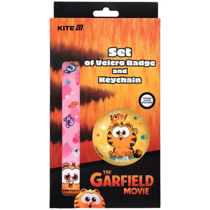 Бейдж Kite набор на липучке и подвеска Garfield (GF25-3010)